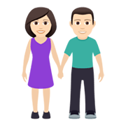 👫🏻 Emoji Mann und Frau halten Hände: helle Hautfarbe JoyPixels 6.5.