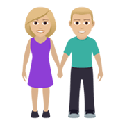 👫🏼 Emoji Mann und Frau halten Hände: mittelhelle Hautfarbe JoyPixels 6.5.