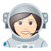 👩🏻‍🚀 Emoji Astronauta Mulher: Pele Clara na JoyPixels 6.5.