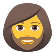 🧔‍♀️ Emoji Frau: Bart JoyPixels 6.5.