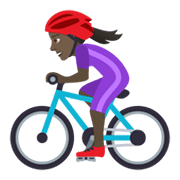 🚴🏿‍♀️ Emoji Mujer En Bicicleta: Tono De Piel Oscuro en JoyPixels 6.5.