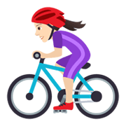 🚴🏻‍♀️ Emoji Mulher Ciclista: Pele Clara na JoyPixels 6.5.