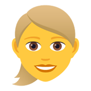 👱‍♀️ Emoji Mulher: Cabelo Loiro na JoyPixels 6.5.