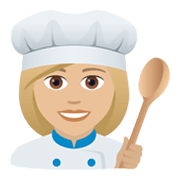 👩🏼‍🍳 Emoji Cocinera: Tono De Piel Claro Medio en JoyPixels 6.5.