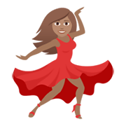💃🏽 Emoji tanzende Frau: mittlere Hautfarbe JoyPixels 6.5.