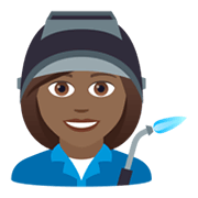 👩🏾‍🏭 Emoji Operária: Pele Morena Escura na JoyPixels 6.5.