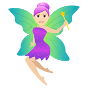 🧚🏻‍♀️ Emoji Mulher Fada: Pele Clara na JoyPixels 6.5.