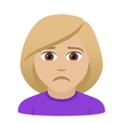 🙍🏼‍♀️ Emoji missmutige Frau: mittelhelle Hautfarbe JoyPixels 6.5.