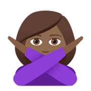 🙅🏾‍♀️ Emoji Frau mit überkreuzten Armen: mitteldunkle Hautfarbe JoyPixels 6.5.