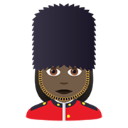 💂🏿‍♀️ Emoji Wachfrau: dunkle Hautfarbe JoyPixels 6.5.