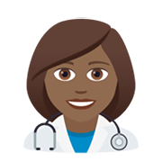 👩🏾‍⚕️ Emoji Profesional Sanitario Mujer: Tono De Piel Oscuro Medio en JoyPixels 6.5.