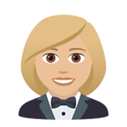 🤵🏼‍♀️ Emoji Mujer Con Esmoquin: Tono De Piel Claro Medio en JoyPixels 6.5.