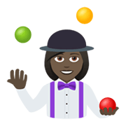 Emoji 🤹🏿‍♀️ Giocoliere Donna: Carnagione Scura su JoyPixels 6.5.