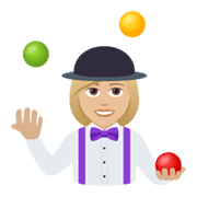 🤹🏼‍♀️ Emoji Jongleurin: mittelhelle Hautfarbe JoyPixels 6.5.
