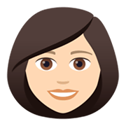 👩🏻 Emoji Frau: helle Hautfarbe JoyPixels 6.5.
