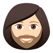 🧔🏻‍♀️ Emoji Mulher: Barba Pele Clara na JoyPixels 6.5.