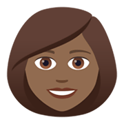 👩🏾 Emoji Frau: mitteldunkle Hautfarbe JoyPixels 6.5.