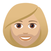 🧔🏼‍♀️ Emoji Mujer Con Barba Tono De Piel Claro Medio en JoyPixels 6.5.