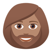🧔🏽‍♀️ Emoji Mujer Con Barba Tono De Piel Medio en JoyPixels 6.5.