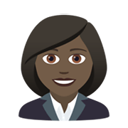 👩🏿‍💼 Emoji Funcionária De Escritório: Pele Escura na JoyPixels 6.5.