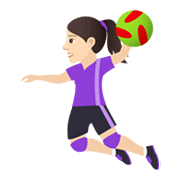 Émoji 🤾🏻‍♀️ Handballeuse : Peau Claire sur JoyPixels 6.5.