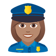 👮🏽‍♀️ Emoji Polizistin: mittlere Hautfarbe JoyPixels 6.5.