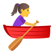 🚣‍♀️ Emoji Frau im Ruderboot JoyPixels 6.5.
