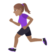 🏃🏽‍♀️ Emoji Mujer Corriendo: Tono De Piel Medio en JoyPixels 6.5.