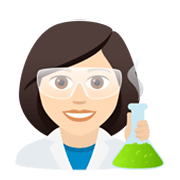 Emoji 👩🏻‍🔬 Scienziata: Carnagione Chiara su JoyPixels 6.5.