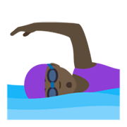 🏊🏿‍♀️ Emoji Mulher Nadando: Pele Escura na JoyPixels 6.5.