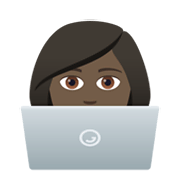 Emoji 👩🏿‍💻 Tecnologa: Carnagione Scura su JoyPixels 6.5.
