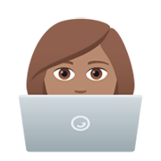 👩🏽‍💻 Emoji Tecnóloga: Pele Morena na JoyPixels 6.5.