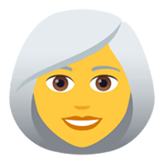 👩‍🦳 Emoji Frau: weißes Haar JoyPixels 6.5.