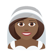 👰🏾‍♀️ Emoji Frau in einem Schleier: mitteldunkle Hautfarbe JoyPixels 6.5.