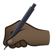 ✍🏿 Emoji Escrevendo à Mão: Pele Escura na JoyPixels 6.5.