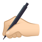 ✍🏻 Emoji schreibende Hand: helle Hautfarbe JoyPixels 6.5.