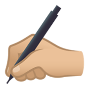 ✍🏼 Emoji Escrevendo à Mão: Pele Morena Clara na JoyPixels 6.5.