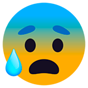 😰 Emoji besorgtes Gesicht mit Schweißtropfen JoyPixels 7.0.