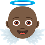 👼🏿 Emoji Bebé ángel: Tono De Piel Oscuro en JoyPixels 7.0.