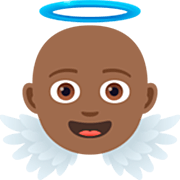 👼🏾 Emoji Bebé ángel: Tono De Piel Oscuro Medio en JoyPixels 7.0.