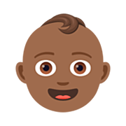 👶🏾 Emoji Bebé: Tono De Piel Oscuro Medio en JoyPixels 7.0.