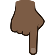 👇🏿 Emoji Dorso Da Mão Com Dedo Indicador Apontando Para Baixo: Pele Escura na JoyPixels 7.0.