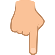 👇🏼 Emoji Dorso Da Mão Com Dedo Indicador Apontando Para Baixo: Pele Morena Clara na JoyPixels 7.0.