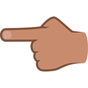 👈🏽 Emoji nach links weisender Zeigefinger: mittlere Hautfarbe JoyPixels 7.0.