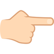 👉🏻 Emoji Dorso Da Mão Com Dedo Indicador Apontando Para A Direita: Pele Clara na JoyPixels 7.0.