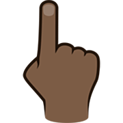 👆🏿 Emoji Dorso Da Mão Com Dedo Indicador Apontando Para Cima: Pele Escura na JoyPixels 7.0.