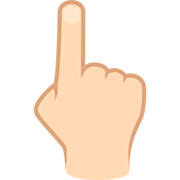👆🏻 Emoji Dorso Da Mão Com Dedo Indicador Apontando Para Cima: Pele Clara na JoyPixels 7.0.