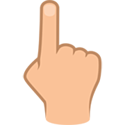 👆🏼 Emoji Dorso Da Mão Com Dedo Indicador Apontando Para Cima: Pele Morena Clara na JoyPixels 7.0.