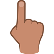 👆🏽 Emoji Dorso Da Mão Com Dedo Indicador Apontando Para Cima: Pele Morena na JoyPixels 7.0.