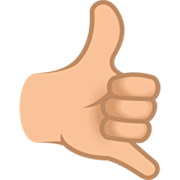 Emoji 🤙🏼 Mano Con Gesto Di Chiamata: Carnagione Abbastanza Chiara su JoyPixels 7.0.